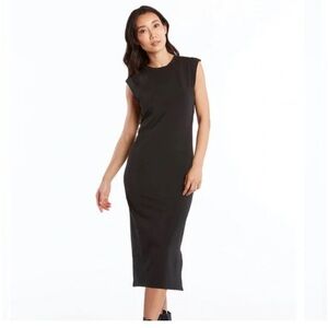 Public Rec Womens Small Black Pima Cotton‎ Midi Go-To Tank Dress Quiet Luxury